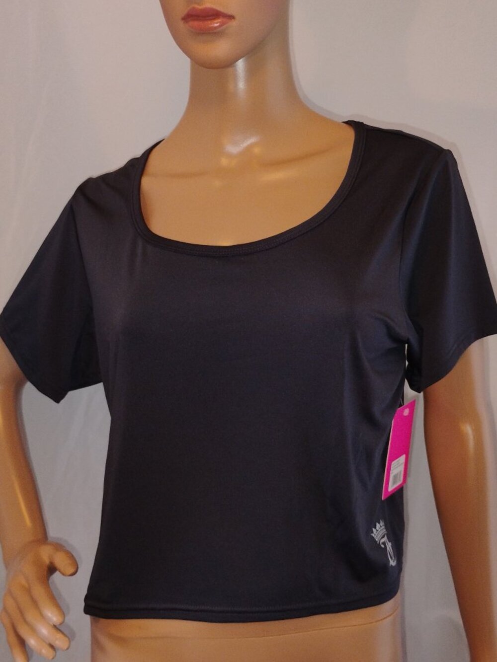 Juicy Couture Sport | Solid Charcoal Short Sleeve Workout Top | XL | NWT